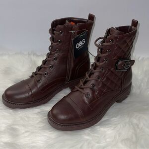 Guess GBC Los Angeles Women’s Ankle Combat Boots Lace Up Brown. Sz 7M. New